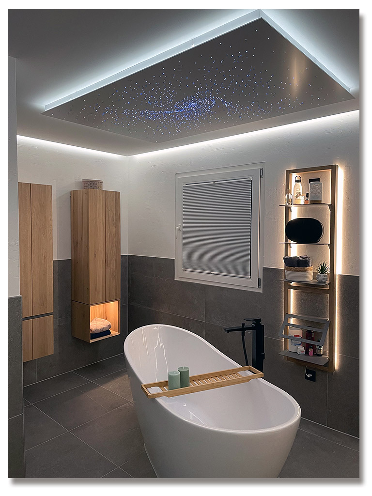 Badgestaltung mit Licht im Bad - Badplanung mit Lichtkonzept in Mnchen als Teil der von uns durchgefhrten Badrenovierung