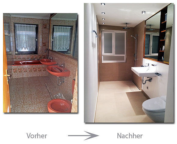 Badsanierung im modernen Design mit bodenebener Dusche