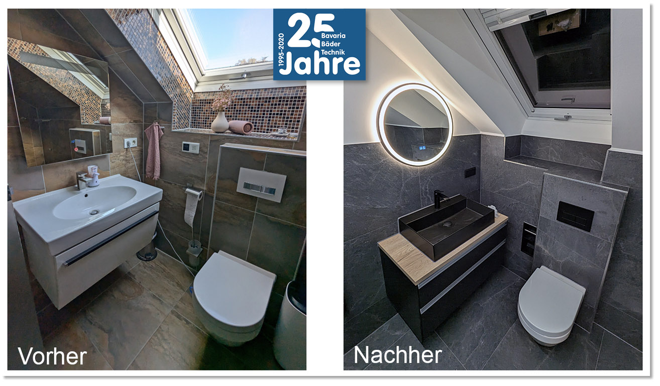 Badsanierung im Dachgeschoss - München Umland Badsanierung im Dachgeschoss - München Umland