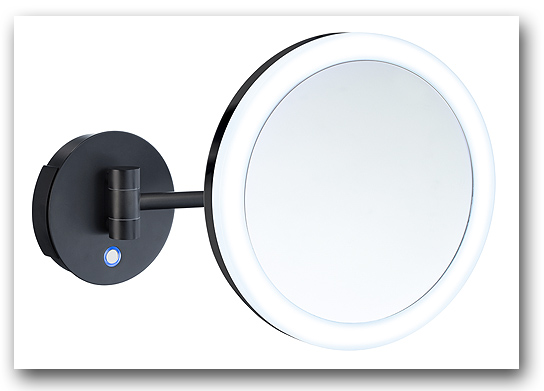 Kosmetikspiegel mit Batteriebetrieb in der Farbe schwarz mit Batteriebetrieb Art.Nr.: 222285